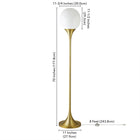 Hudson&Canal Mahdi Torchiere Floor Lamp with Glass Shade - Brass/White Milk-Features easy assembly