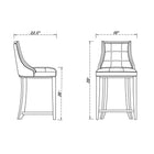 Manhattan Comfort - Fifth Avenue tabouret de comptoir traditionnel de 19" en similicuir camel et noyer foncé-Revêtement en similicuir avec rembourrage en mousse