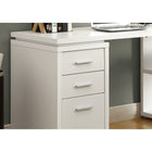 Monarch Specialties - 7023 Bureau - Blanc En Coin Cote Droit Ou Gauche-Le plateau, facile à nettoyer, est divisé en deux parties : une grande surface de travail principale pour votre ordinateur portable et une surface inférieure plus petite au sommet de l'étagère.