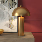 Hudson&Canal - Lampe de table York 15" de haut avec abat-jour en métal - Laiton/laiton-Comprend un cordon de 6 pieds avec un interrupteur marche/arrêt en ligne
