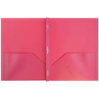 JAM Paper Plastic Two-Pocket School POP Folders with Metal Prongs Fastener Clasps - Fuchsia Hot Pink - 6 Pack-Size: 9.5 x 11.5 inches | Easily fits 8.5" x 11" documents