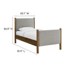 Modway Maven Twin Size Fabric Upholstered Platform Bed - Wheat Walnut-8