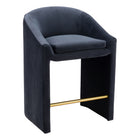 Zuo Emas Counter Stool - Midnight Grey-Ergonomic and supportive footrest