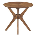 Modway Crossroads 24" Round Wood Side Table - Walnut-Assembly Required