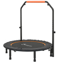 Soozier 45" Rebounder Trampoline for Adult with Adjustable Handle - Orange-Four-level adjustable handlebar, providing flexibility when bouncing 