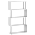 HOMCOM - Bibliothèque géométrique en bois à 5 niveaux pour salon - blanc-Bibliothèque moderne en forme de Z offrant plusieurs étagères pour un affichage pratique 