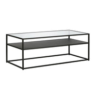 Hudson&Canal Ada 46"W Rectangular Coffee Table - Blackened Bronze-An industrial design for your living room, den, and more