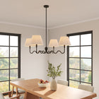 Modway Wave Squiggle 4-Arm Pendant Light - Black-Hardwired Construction