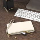 Mead  West Village Wristlet Pouch - Cream-Elegant Design Details: Cream-coloured finish with gold hardware accents for a modern, elevated aesthetic