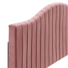 Modway Brielle Channel Tufted Performance Velvet King/California King Headboard - Dusty Rose-Durable Stain-Resistant Fabric