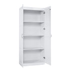 Manhattan Comfort Hopkins 29.61" Modern 4-Shelf Storage Closet - White-90° Open Door Style with European Soft Close Door Hinge