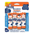 Elmer's BlooStick Buddies Glue Sticks - Disappearing Blue Glue Stick - Anti-Roll Cap - 6 g - 4 Pack-Each glue stick comes with unique character on cap to add a level of fun to projects