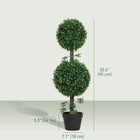 HOMCOM - Arbres topiaires artificiels en buis 3 pi - vert - lot de 2-Profitez d'une verdure toute l'année sans arrosage ni taille, seulement un dépoussiérage occasionnel 