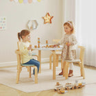 Qaba - Ensemble table et chaises pour enfants, ensemble table et chaises en bois pour tout-petits - vert-Bords et coins arrondis et lisses, assurant la sécurité de votre enfant pendant le jeu
