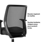 Staples - Fauteuil de bureau en tissu, de la collection Essentials, dossier en maille, noir-Assemblage requis