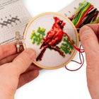 Kikkerland Cardinal Embroidery Kit-Includes everything you need to make your own piece of art
