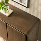 Modway Lumo 2-Door Curved Wood Accent Cabinet - Walnut-Wood Veneer Construction