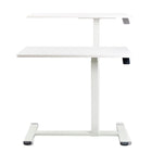 Ezywork - Bureau mobile latéral/d'extrémité réglable en hauteur - Blanc-4 roulettes cachées permettent de passer facilement sous n'importe quel meuble