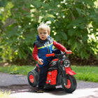 Qaba 3 Wheels 6V Kids Electric Motorcycle with LED Headlight - Black-Features bubble production with music for added enjoyment 