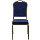 Flash Furniture HERCULES Series Crown Back Stacking Banquet Chair with Gold Vein Frame - Navy Blue Dot Patterned Fabric-2.5" Thick Seat Cushion