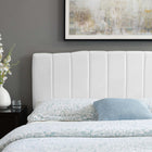Modway Camilla Channel Tufted Performance Velvet Full/Queen Headboard - White-Dense Foam Padding