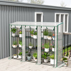 Outsunny - Serre en polycarbonate 5,5 x 6,5 pi avec porte battante et fenêtre réglable- La bâche en PE de 140g/m² protège les plantes des UV et prolonge leur durée de vie
