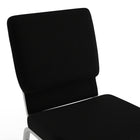 Flash Furniture HERCULES Series 18.5"W Stacking Church Chair in Black Fabric - Silver Vein Frame-Ganging Bracket attach chairs together