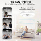 Bell+Howell - Ventilateur de plafond CannonX à profil bas de 50 cm (19,7 po) avec éclairage et télécommande - Blanc-La DEL lumineuse de 3200 lumens offre 3 modes de température de couleur, soit blanc chaud de 3500 kelvins, lumière du jour de 4500 kelvins et blanc froid de 5500 kelvins, ainsi que les modes lumière seulement, ventilateur seulement et combiné