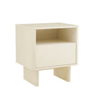 Manhattan Comfort Ella 39.4" Modern Nightstand 2-Piece Set - Cream-Perfect for Bedside Storage, Lamps or Display Items