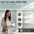 Granitestone Big Boss - Friteuse à air chaud extra large de 16 pintes (15 L) en verre avec 3 zones de cuisson et grilles en acier inoxydable - Blanche-Très grande capacité 16 quarts avec 3 niveaux de cuisson: 16 qt pour plusieurs plats, 3 niveaux pour cuire plusieurs aliments à la fois, surface antiadhésive facile à nettoyer, livre 50 recettes