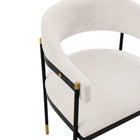 Manhattan Comfort - Lot de 2 fauteuils de salle à manger modernes Lia 24,8 po en chenille crème-Superbe cadre en métal avec accents dorés et design à dos flottant