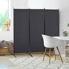 HOMCOM - Paravent autoportant à 3 panneaux à double charnière pour bureau à domicile - gris charbon-Couleur unie avec une ligne simple pour une sensation classique 
