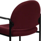 Flash Furniture – Chaise empilable en tissu avec structure en acier et accoudoirs, bourgogne-Coussins profilés