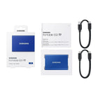 Samsung T7 1TB USB 3.2 Gen. 2 Portable Solid State Drive - Blue-Solid aluminum unibody construction adds further protection, keeping your data safe from falls of up to 6 ft.