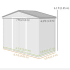Outsunny Garden Storage Shed with Foundation Kit and Double Doors - 7' x 4' - Light Brown-Built with the finest galvanized steel 