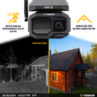 Vosker - Caméra de sécurité cellulaire extérieure 4G-LTE à énergie solaire VKX-6