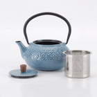 Minimal Enamelled Cast Iron Teapot - Sakura Blue - 0.6 L-Perfect for brew the team and boil water with it