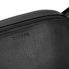 CHAMPS Onyx Collection Leather Waistpack - Black-Front zipper