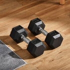 Soozier Rubber Dumbbells Weight Set - Total 40 lb - 20 lb Each - Dumbbell Hand Weight for Body Fitness Training-Suitable for home workouts 