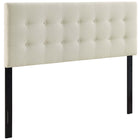 Modway Emily Upholstered Fabric King Headboard - Ivory-Elegantly tufted button headboard