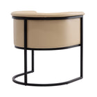 Manhattan Comfort Cosmopolitan 24" Mid-Century Modern Faux Leather Upholstered Dining Chair - Tan and Black - Set of 2-Delivered to you Fully Assembled! No Assembly Required