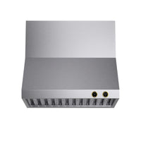 KUCHT KRH360-GL-C 36" 900 CFM Wall Mounted Range Hood with Digital Controls - Stainless Steel/Gold-New digital controls allow you to choose the right speed and light