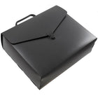 JAM Paper Plastic Portfolio File Carry Case with Handles - 10 x 12 x 4 - Black-Quantity: Sold Individually