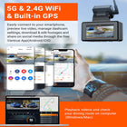 Vantrue E2 2.7K Dual Front and Rear Dash Cam with 64 GB SD Card- Supported voice commands include taking photos starting recording locking videos and controlling wifi audio and screen