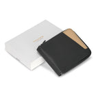 Champs Iconic Leather Zip Around Wallet - Black/Ivory-9 Credit card slots