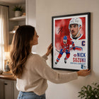 Frameworth Nick Suzuki Canadiens Portrait Collage - Framed Print - 16" W x 20" L-Designed and manufactured in Canada by Frameworth with over 32 years of sports memorabilia experience