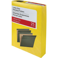 Staples Standard Green Hanging File Folders - Letter Size - 25 Pack-Letter size