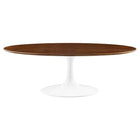 Modway Lippa 48" Oval Wood Coffee Table - Walnut-Assembly Required