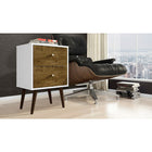 Manhattan Comfort Liberty 2.0 Nightstand, White/Rustic Brown (204AMC69)-Upon Assembly, Measures: 17.72" Length, 27.09" Height, 14.7" Depth.