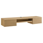 Modway Render 60" Wall Mount Wood Office Desk - Oak-Mid-Century Office Desk